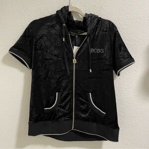 BCBGMaxAzria Black Velvet velour Jacket NWT